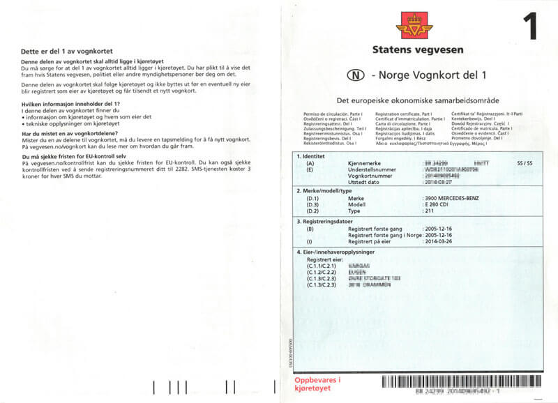 Tłumaczenie dowodu rejestracyjnego norweskiego