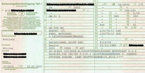 Tłumaczenie niemieckiego dowodu rejestracyjnego - Zulassungsbescheinigung Teil I Fahrzeugschein