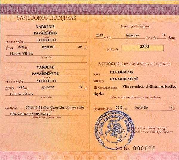 🇱🇹 Akt małżeństwa z Litwy – tłumaczenie przysięgłe na język polski