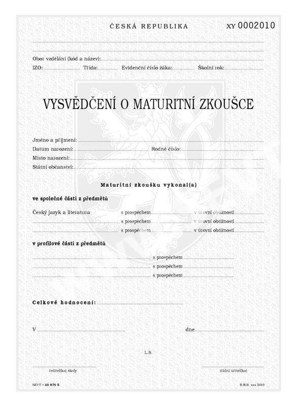 Tłumaczenie czeskiego świadectwa maturalnego