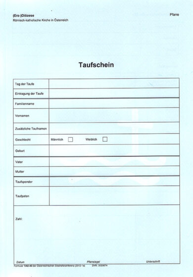 📝 Tłumaczenie przysięgłe austriackiego aktu chrztu na język polski