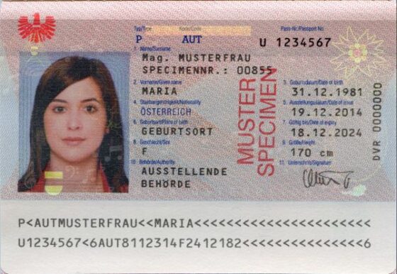 Tlumaczenie austriackiego paszportu