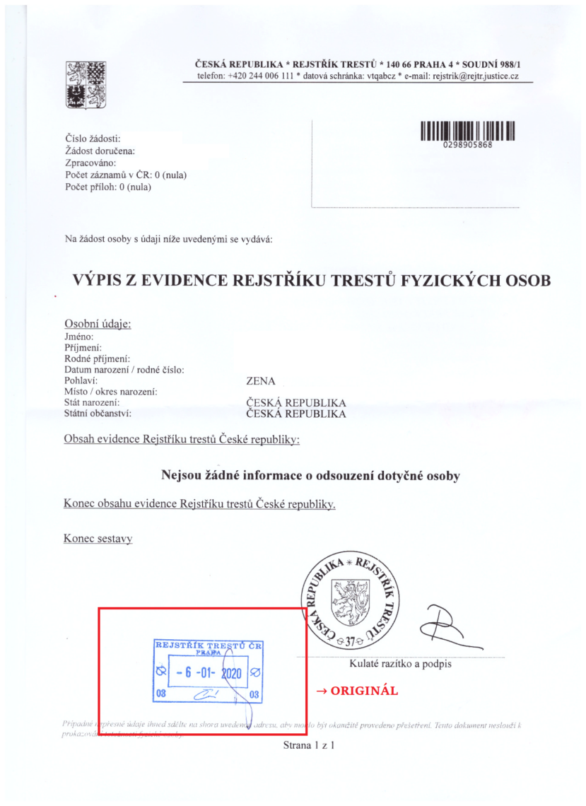 🇨🇿 Zaświadczenie o niekaralności z Czech – tłumaczenie przysięgłe na język polski