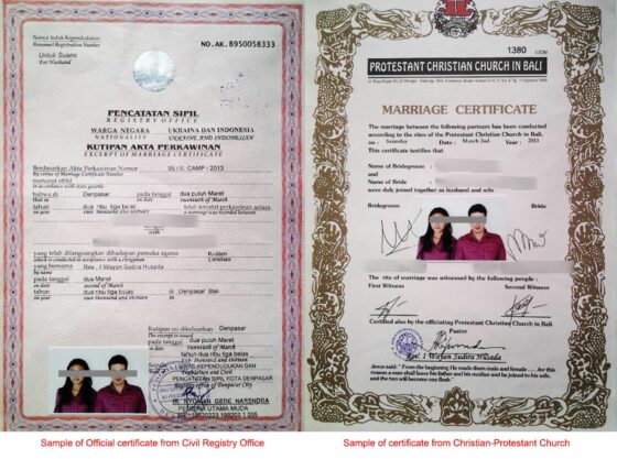 indonezyjski akt małżeństwa, tłumaczenie na polski