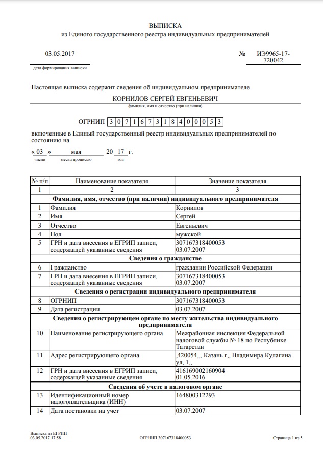tłumaczenie rosyjskiego wpisu do ewidencji działalności gospodarczej