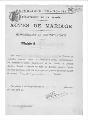 francuski akt małżeństwa, tłumaczenie na polski