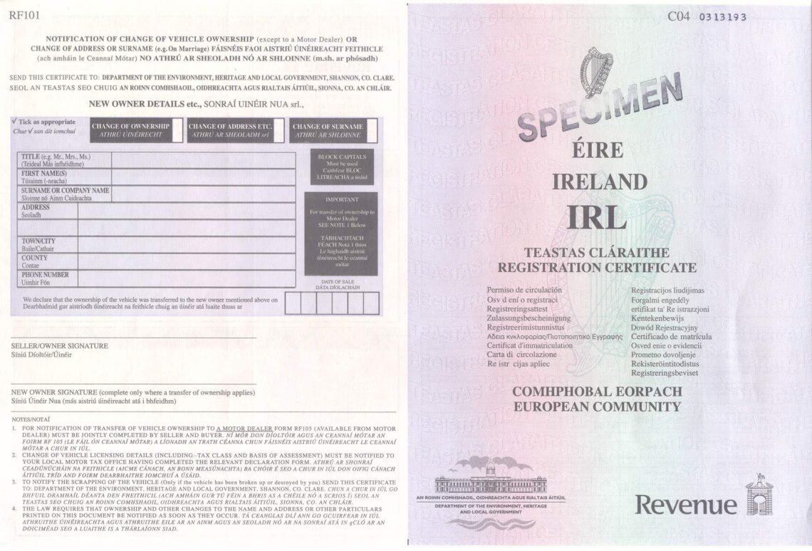 🇮🇪 Komplet dokumentów samochodowych z Irlandii – tłumaczenie przysięgłe na język polski