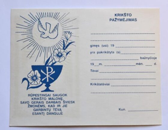 tłumaczenie litewskiego aktu chrztu