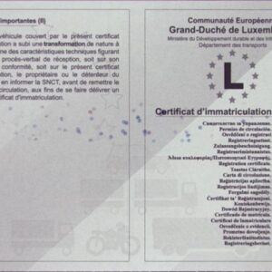 🇱🇺 Dowód rejestracyjny / dokumenty pojazdu z Luksemburga – tłumaczenie przysięgłe na język polski - "Niemiecki"