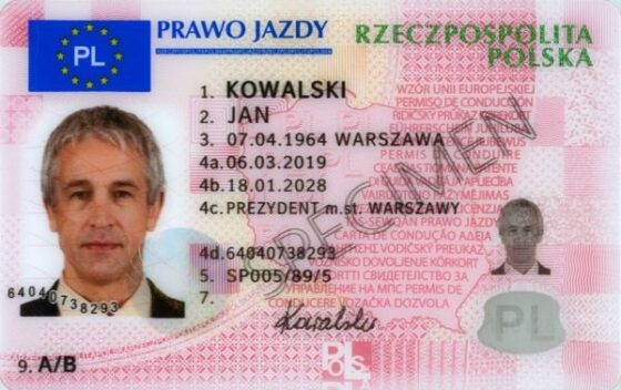 Tłumaczenie polskiego prawa jazdy