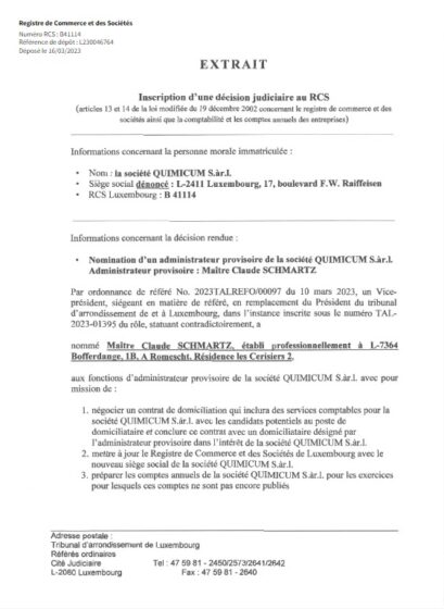 Tłumaczenie francuskiego wpisu do ewidencji działalnosci gospodarczej