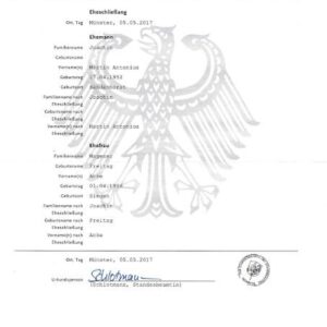 Tłumaczenie przysięgłe Niemiecki Akt Małżeństwa na język polski