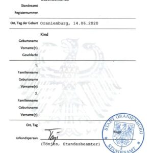 Tłumaczenie przysięgłe Niemiecki Akt Urodzenia na język polski