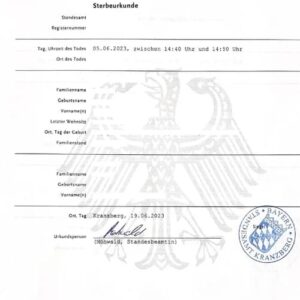 Tłumaczenie przysięgłe niemiecki akt zgonu na język polski