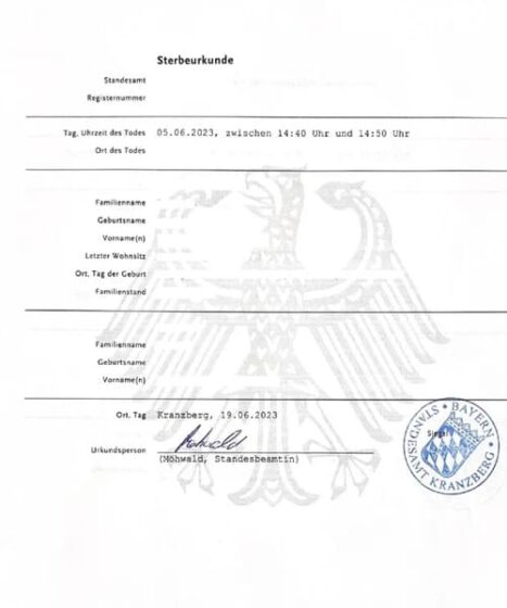 Tłumaczenie przysięgłe niemiecki akt zgonu na język polski