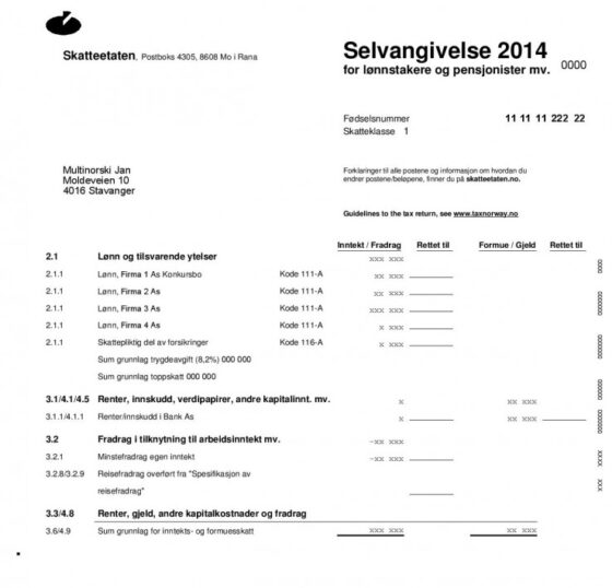 tłumaczenie norweskiego rozliczenia podatkowego