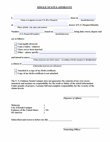 Amerykańskie Zaświadczenie o Stanie Cywilnym (tłumaczenie na polski)