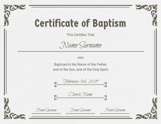 Tłumaczenie amerykańskiego aktu chrztu