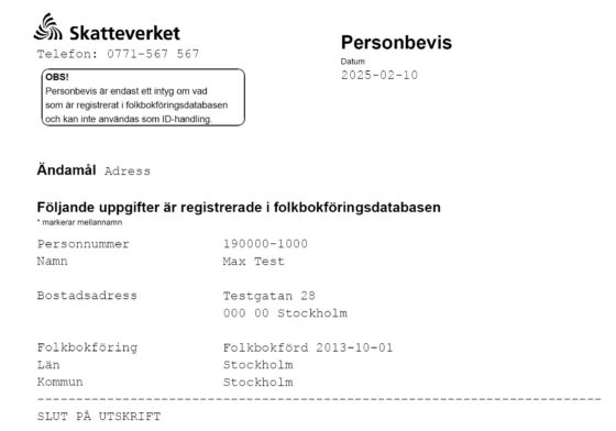 Szwedzki akt urodzenia (Personbevis) – tłumaczenie przysięgłe