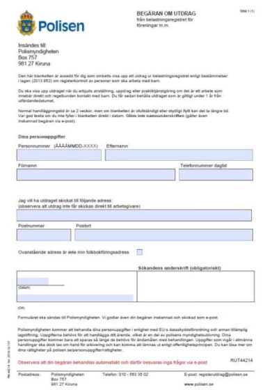 Tłumaczenie szwedzkiego zaświadczenia o niekaralności