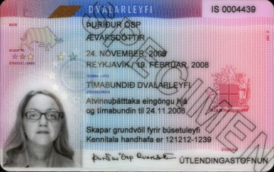 Islandzkie Zezwolenie na Pobyt Tymczasowy (tłumaczenie na polski)