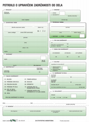 Słoweńskie Zwolnienie lekarskie (Potrdilo o upravičeni zadržanosti od dela) – tłumaczenie przysięgłe
