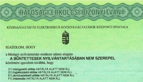 Węgierskie Zaświadczenie o Niekaralności (tłumaczenie na polski)