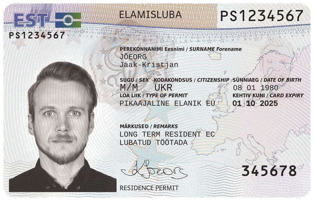 Estońska karta pobytu, Elamisloakaart