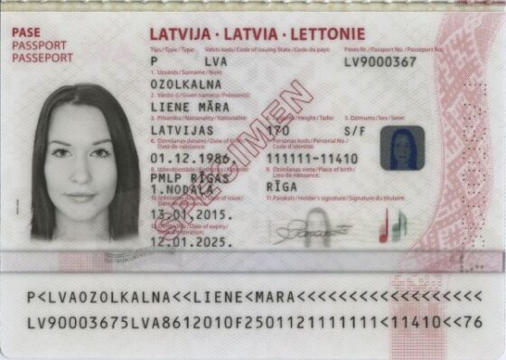 Tłumaczenie łotewskiego paszportu