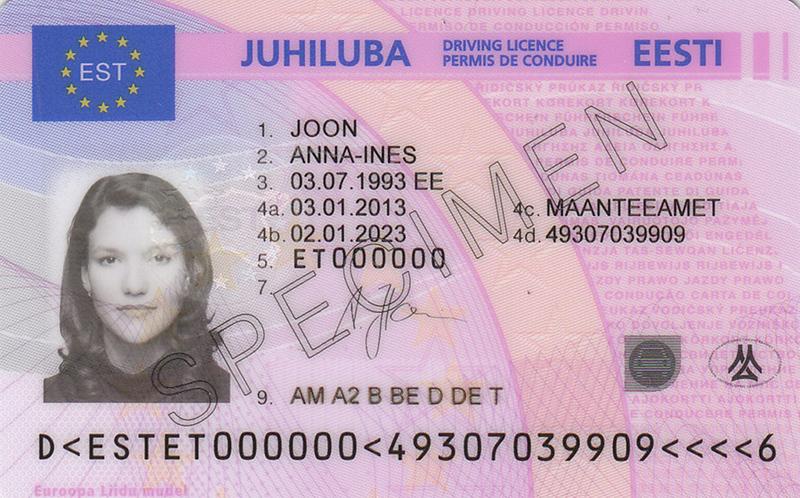Estońskie prawo jazdy, Juhiluba