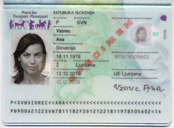 Tłumaczenie słoweńskiego paszportu