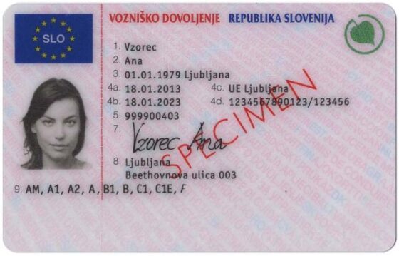 Tłumacznenie słoweńskiego prawa jazdy