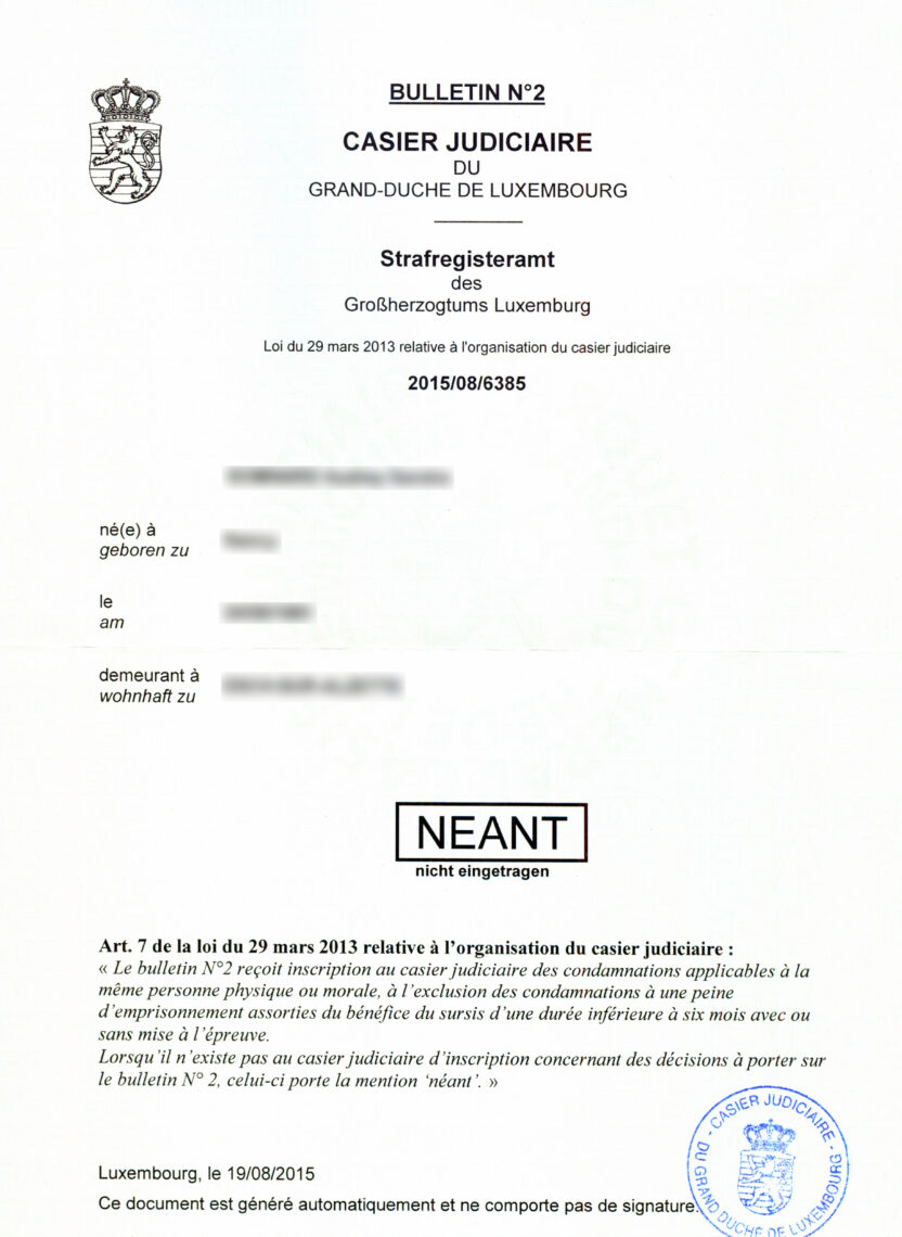 🇱🇺 Zaświadczenie o niekaralności z Luksemburga – tłumaczenie przysięgłe na język polski