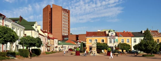 Panorama rynku w Tarnobrzegu, mieście, w którym działa Tłumacz Przysięgły Tarnobrzeg, Linguaforum.