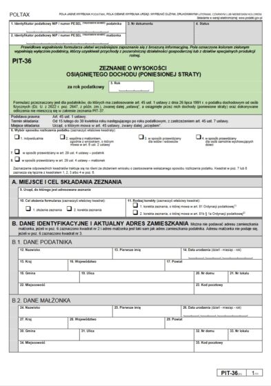 Tłumaczenie przysięgłe PIT-36