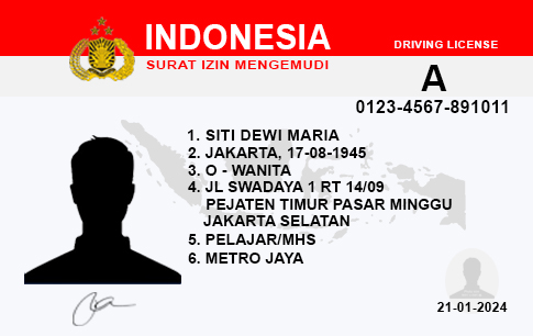 Indonezyjskie prawo jazdy, Surat Izin Mengemudi