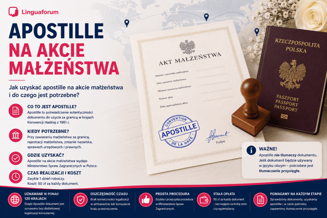 Apostille na akcie małżeństwa