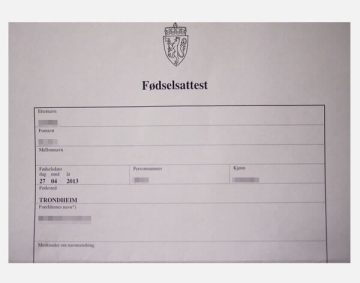 traducir noruego partida de nacimiento