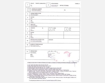 Turecki akt urodzenia - Doğum Kayıt Örneği